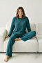 Thick Winter Interlock Striped Long Sleeve Knit Pajama Set - 2