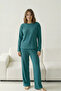 Thick Winter Interlock Striped Long Sleeve Knit Pajama Set - 4