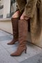 Alto Women's Brown Suede Knee-High Heel Boots - 5