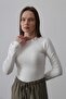 Women's Ecru Long Sleeve Crop Top Blouse Vs00511 - 2