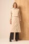 Women's Quilted Garnished Trench Coat Beige 31253