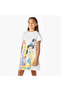 Princess Print A-line Dress with Short Sleeves