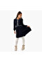 Collared Long Sleeves Knee Length Sweater Dress with Stockings - 2
