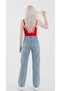Leopard Women's Blue High Waist Palazzo Jeans Loose Denim Pants - 3
