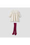 Floral Print Ruffle Dress and Tights Set