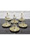 ALYA Genuine Gold-Plated Rose Framed and Spoon Tea Set, 18 Pieces - 6 Plates 6 Cups 6 Spoons, Full Gold - 4