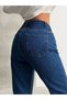 Dark Blue High Waist Full-Fit Mom Jeans - 5