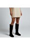 Brown Suede Leather Below-Knee Women's Gusseted Boots with Accessory Detail - 3
