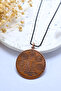Double Sided Prayer Talisman Pure Copper Pendant with Black Stainless Italian Steel Chain