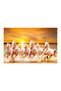 ALAYRA Dharvika Innovations Seven Running Horses Vastu Vinyl Wall Poster, Self Adhesive, Sparkle Lamination61X61 CM