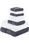 Columbia Style Towel Set of 8 Grey and White