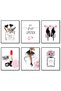 Alayra Fashion Wall Art Prints Set of 6 Pink Pictures Canvas Art Posters Perfume Lipstick Makeup