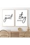 ALAYRA Be Our Guest Stay Awhile Quotes Canvas Posters and Prints Guest Room Decor Inspirational Art Painting Wall Pictures Decoration Unframed ( Unframed)40X60 CM