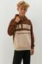 Boy's Hooded Piece Sweatshirt with Print Detail – Brown/Stone - 6