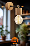 Modern Wooden Single Sconce E27 Compatible Living Room Lighting - 3