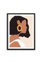 ALAYRA Sincerely, Not Abstract Wall Art Print Woman's Face with Earring Gouache Fashion Poster 11"x14" UNFRAMED Modern Minimalist Artwork for Bedroom Living Room Bathroom Home25.4X25.4 CM