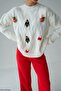 Women's Red Christmas Accessory Knitwear Sweater - 5