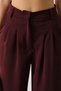 Burgundy Double Pleated Palazzo Trousers Vs00650 - 4