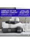 Great Wall Satin Hand Towel Set of 6 White and Grey - 3