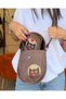 Cat Love Figured Design Cross Braided Arm Bag and Wallet Combination – Brown - 4