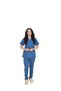 D/114 Unisex Doctor Nurse Student Alpaca Fabric Scrubs Set - 2
