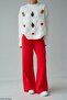 Women's Red Christmas Accessory Knitwear Sweater - 2