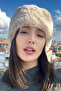 Winter Women's Trend Plush Beige Faux Fur Kalpak Hat Pullover Russian Style