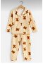 Cute Teddy Bear Patterned Long Sleeve Buttoned Front Shirt Collar Mother Daughter Pajama Set Combination - 4