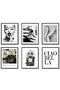 ALAYRA Wall Art Balck and White Wall Decor Perfume Elegant Lady High Heels Posters Canvas Prints for Women Room Bedroom Bathroom Decor Set of 6 Unframed30X40 CM