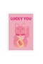ALAYRA Lucky You Pink Kitten Canvas Wall Art Pink Lucky Kitten Anime Posters Cute and funny Kitten Prints Painting Animal Aesthetic Wall Decor for Living Room Bedroom Kindergarten30.5X40.6 CM