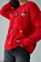 Women's Red Christmas Accessory Knitwear Sweater - 2