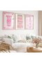 ALAYRA Lucky You Pink Wall Art Guest Check Preppy Wall Decor Trendy Aesthetic Canvas Wall Art Funky Poster Cute Picture Prints Inspirational Artwork for Room Bedroom Unframed Set30X40 CM