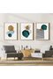 ALAYRA Canvas Pictures, Modern Abstract Art Poster, Wall Pictures Living Room, Boho Poster Set for Living Room, Bedroom, Without Frame (Geometry 4, 3 Pieces, )30X40 CM