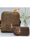 Large Postman Shoulder Bag with Fox Figure, Ethnic Bohemian Style Bag Brown, Wallet Brown Combination