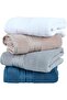 New Bright Silk Bath Towel Set of 4 – White, Grey, Camel & Blue – Soft, Luxurious, Hi - 2