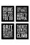 ALAYRA Motivational Quotes Wall Decor Posters Inspirational Wall Art Prints (UNFRAMED ) Classroom Decorations - Office, Bedroom, Dorm, Cubicle, Gym (Goals, Grit - Black Background)20X25 CM