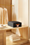 Black Jute Under-Bed Suitcase Organizer Supported Box Storage 31X38X12