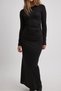 Sandy maxi dress with side shirring detail long sleeve stretchy - 2