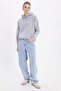 Women's Relax Fit Comfortable Cut Cotton Hooded Kangaroo Pocket Gray Sweatshirt - 4
