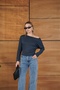 Women's Boat Neck Long Sleeve Fit Basic Stylish Blouse - 5