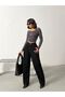 Black Baggy Jeans with Back Belt Buckle - 4