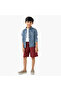 Textured Shorts with Drawstring Closure and Pockets - 2