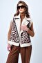 Women's Leopard Fur Lined Double Breasted Collar Leopard Vest Vs01193 - 6