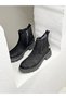 D25Kb-1660 Solely Leather Boots with Rubber Detail for Women