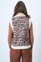 Women's Leopard Fur Lined Double Breasted Collar Leopard Vest Vs01193 - 7