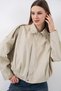 Women's Oversized Short Jacket 0732 - Stone - 5