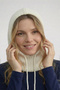 Women's Ecru Knitted Balaclava - Hooded Winter Neck Collar Beanie Balaklava - 2