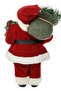 Christmas Realistic Figurine Santa Claus Gift Bag Red Checkered 30cm - 3