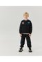 Unisex Kids Black Blue Striped Sweatshirt Jogger Tracksuit Set