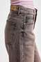 Women's Coffee Denim Color Doris 4S6-166 Straight Fit High Waist 100% Cotton Denim Jean - 5